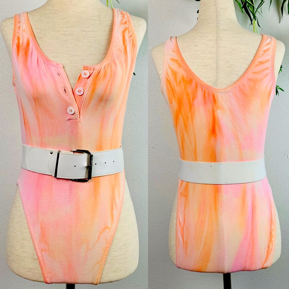 Gear1 VTG 80s TieDye Jazzercise Dance Gymnastics Leotard
